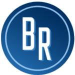 Stylish BR emblem on blue background