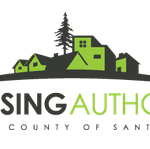 Housing authority logo with green houses